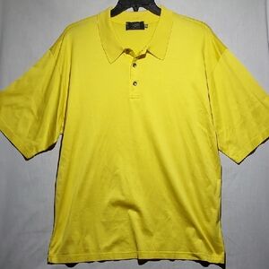 Raffi 100%‎ Mercerized Cotton Mens Polo Shirt Yellow Size XXL